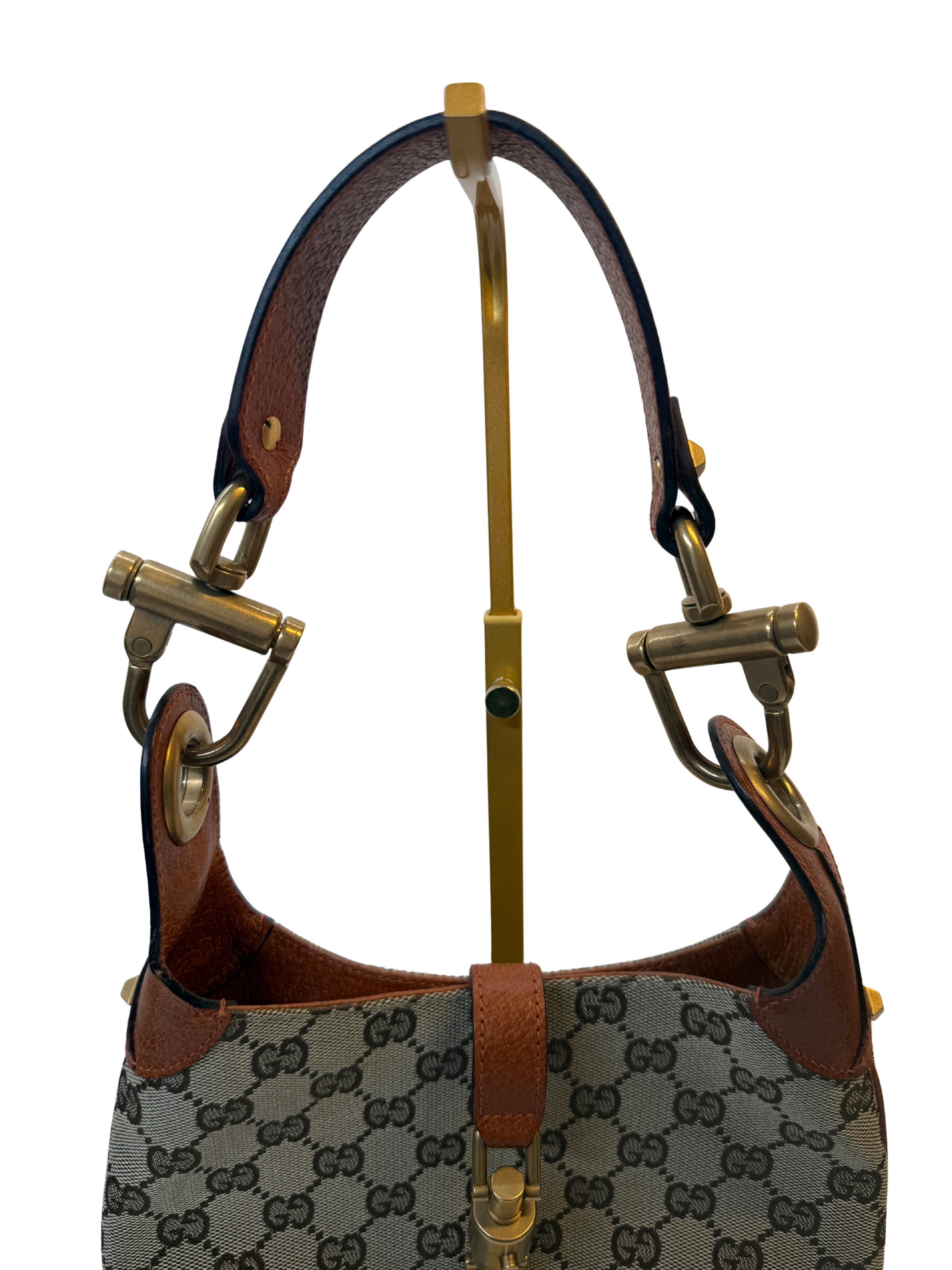 Gucci Jackie Mini Hobo Shoulder Bag with Orange Accents