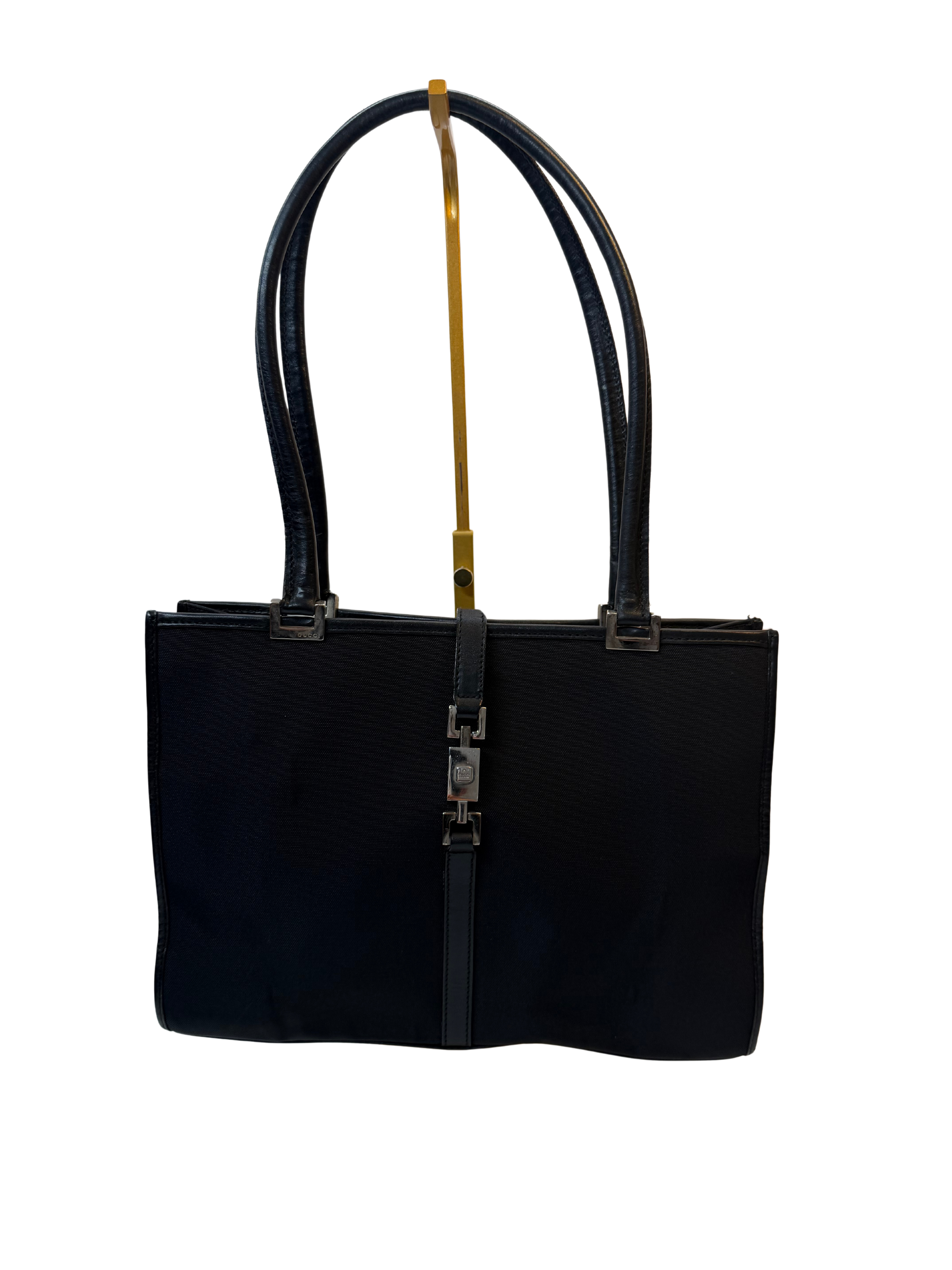 Gucci Jackie Black Nylon with Leather Accents