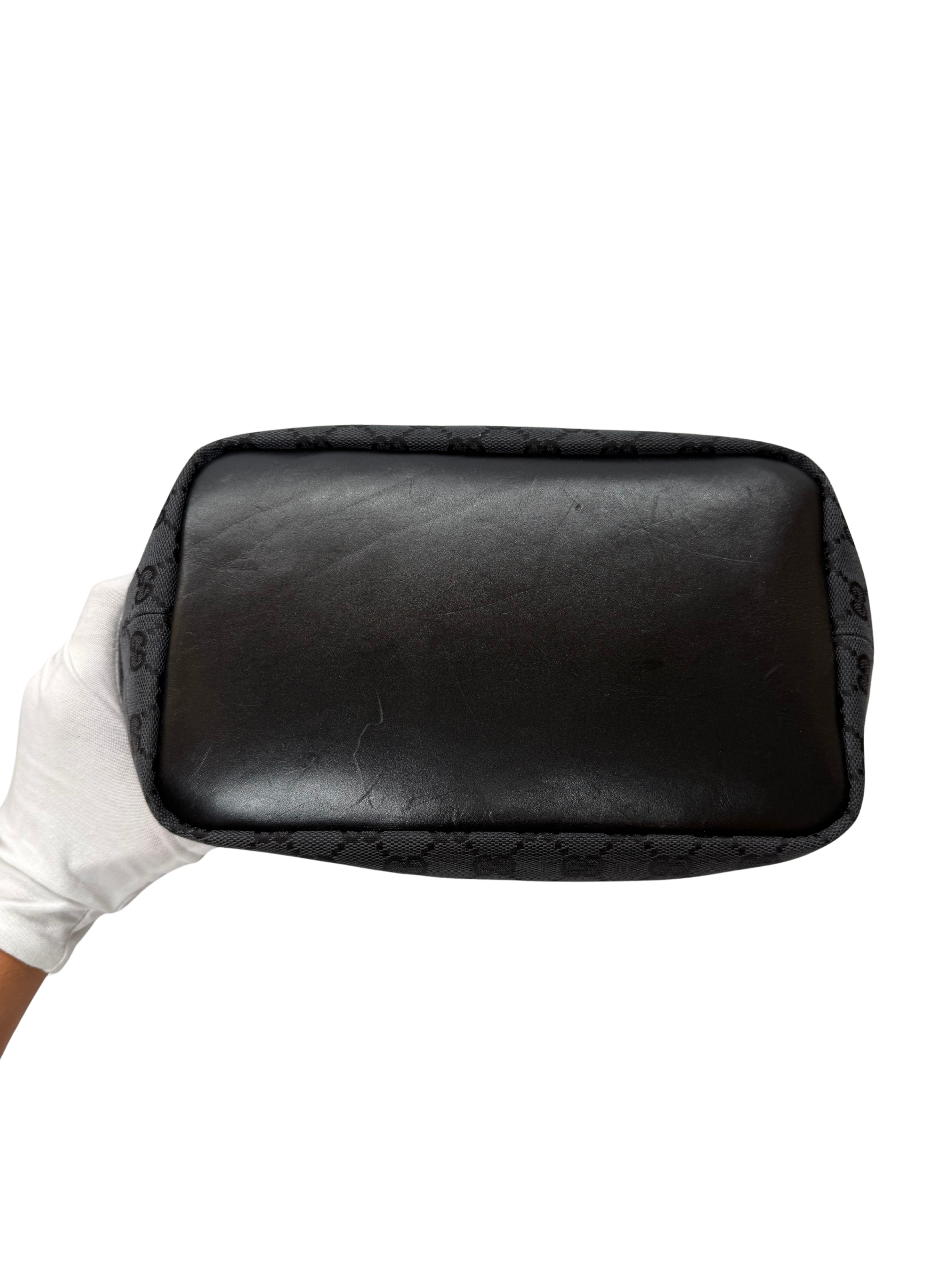 Gucci GG Black Monogram with Black Bamboo Handle