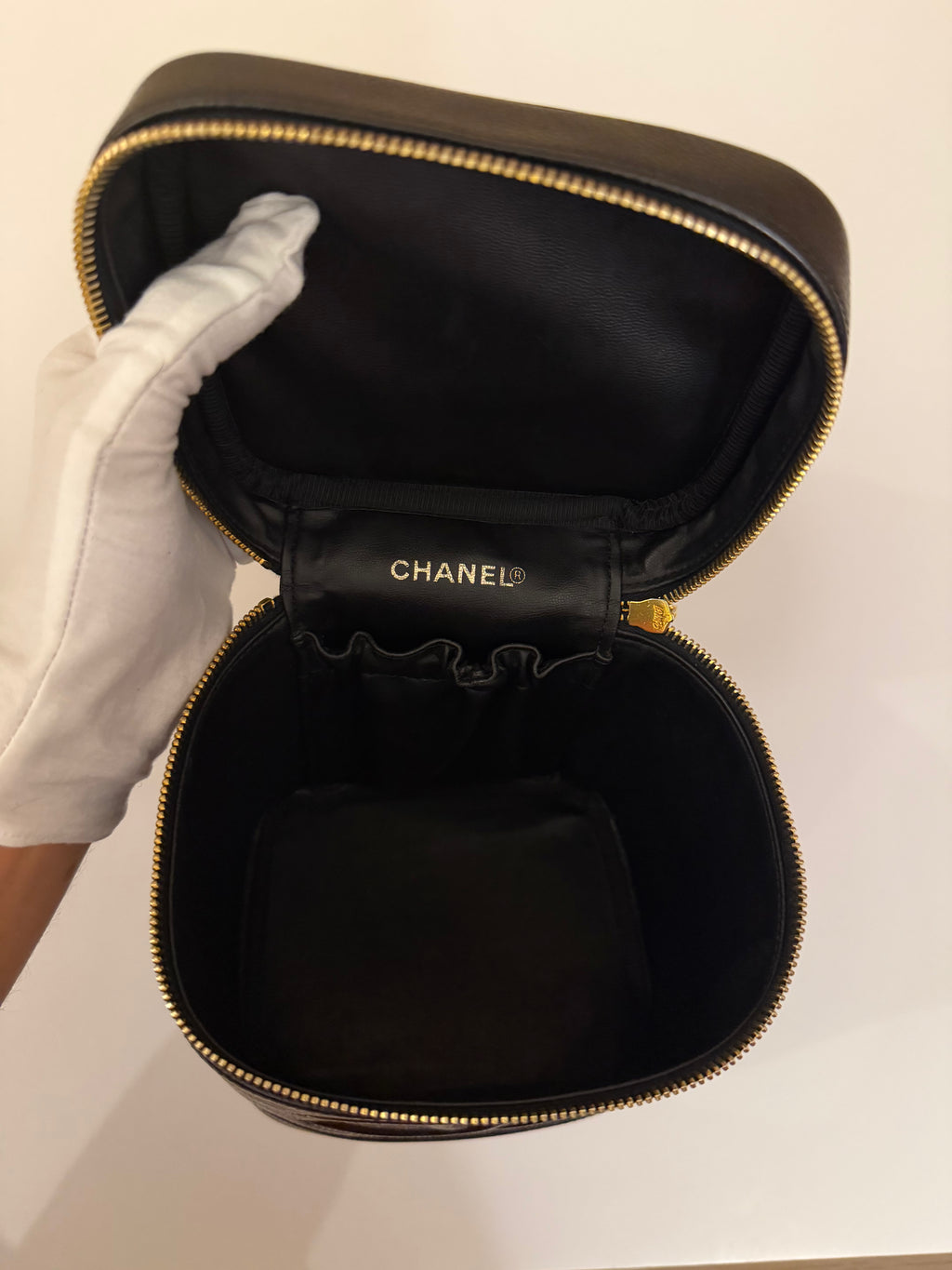 Black Caviar CC Vanity Case Gold Hardware