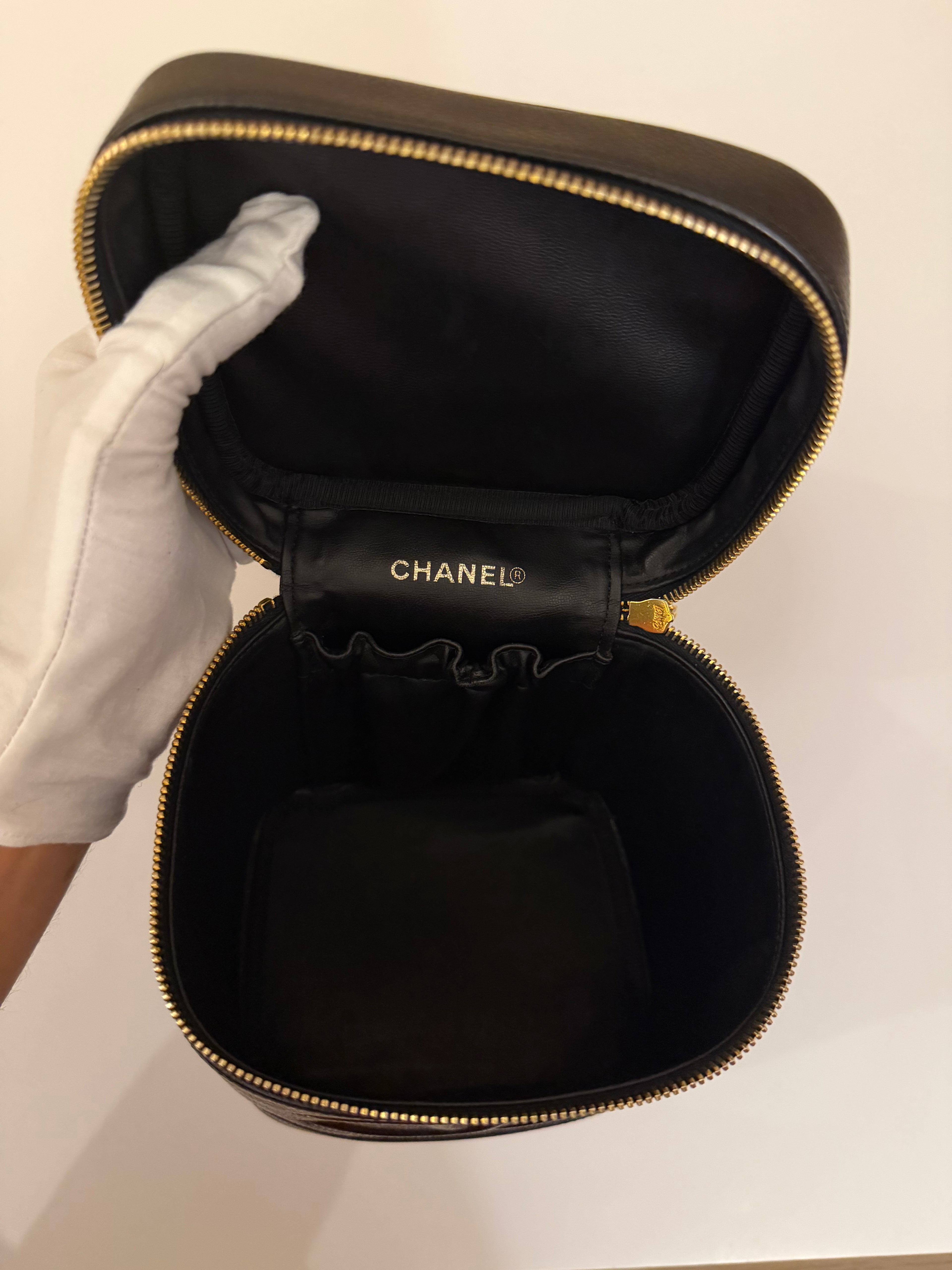 Black Caviar CC Vanity Case Gold Hardware