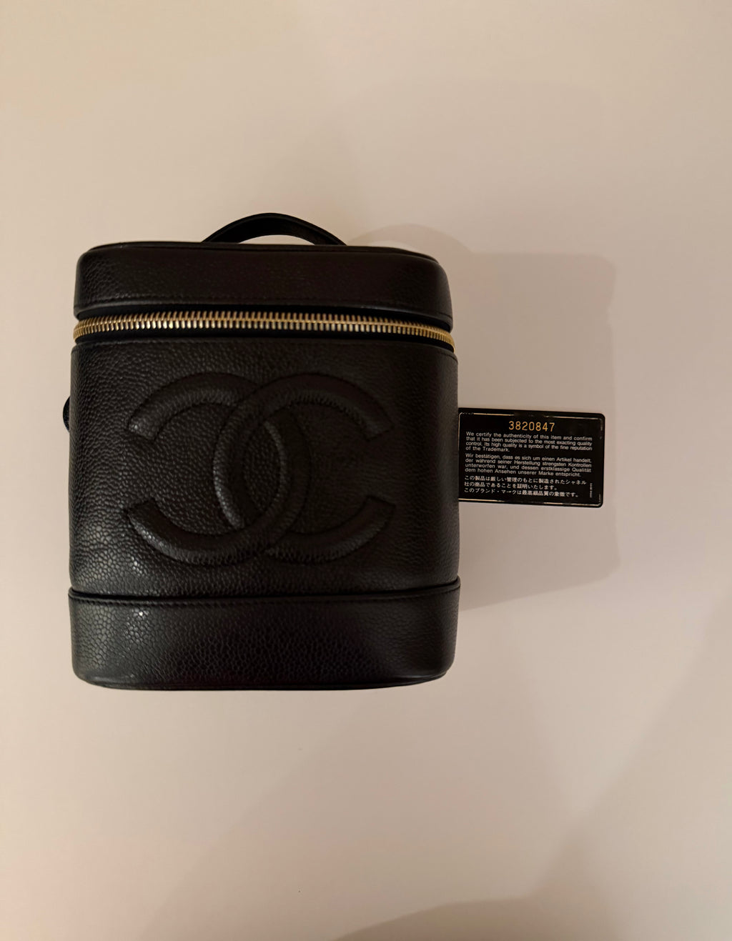 Black Caviar CC Vanity Case Gold Hardware
