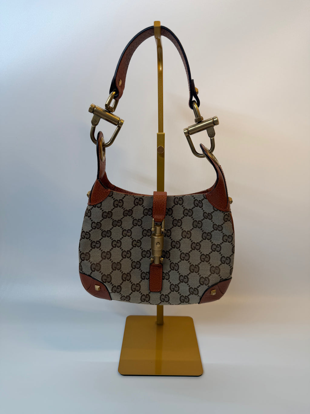Gucci Jackie Mini Hobo Shoulder Bag with Orange Accents