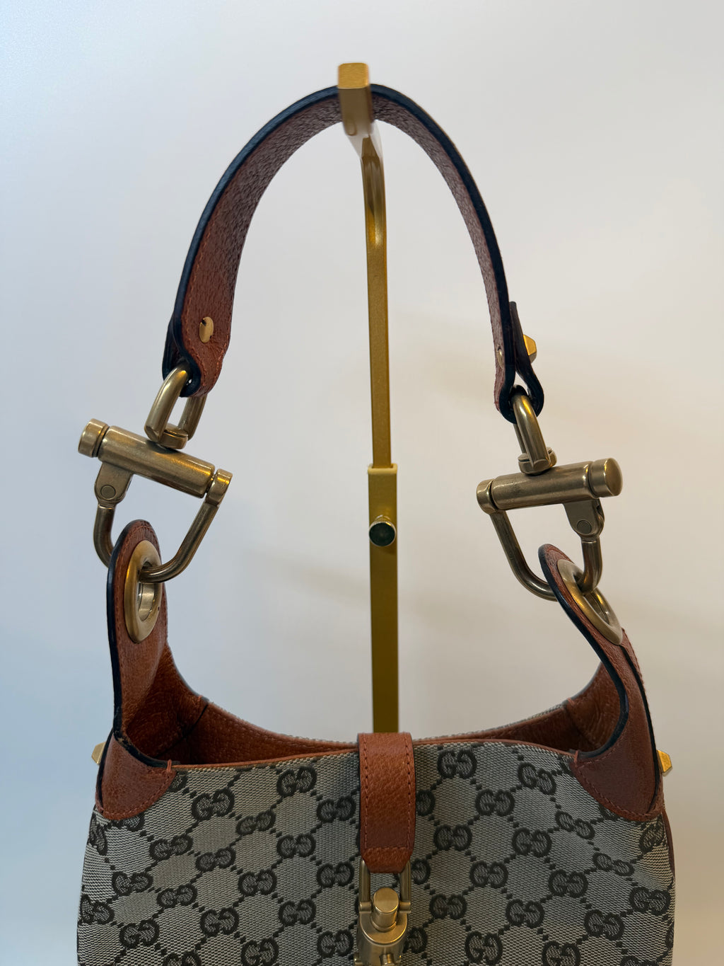 Gucci Jackie Mini Hobo Shoulder Bag with Orange Accents