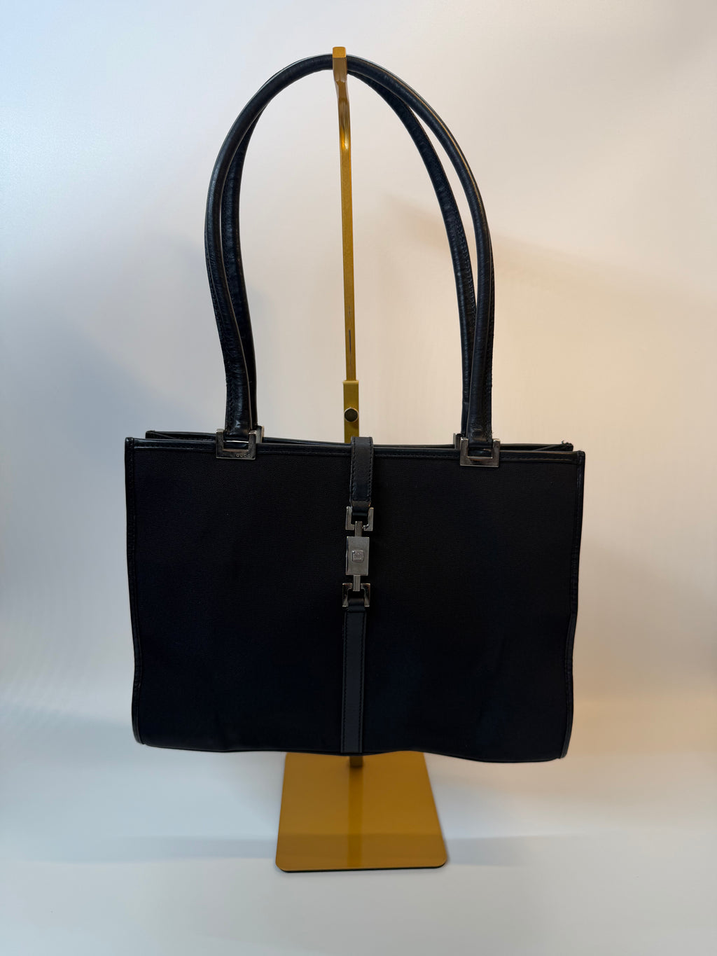 Gucci Jackie Black Nylon with Leather Accents