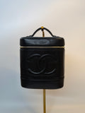 Chanel CC Black Caviar Vanity Case with Gold Hardware