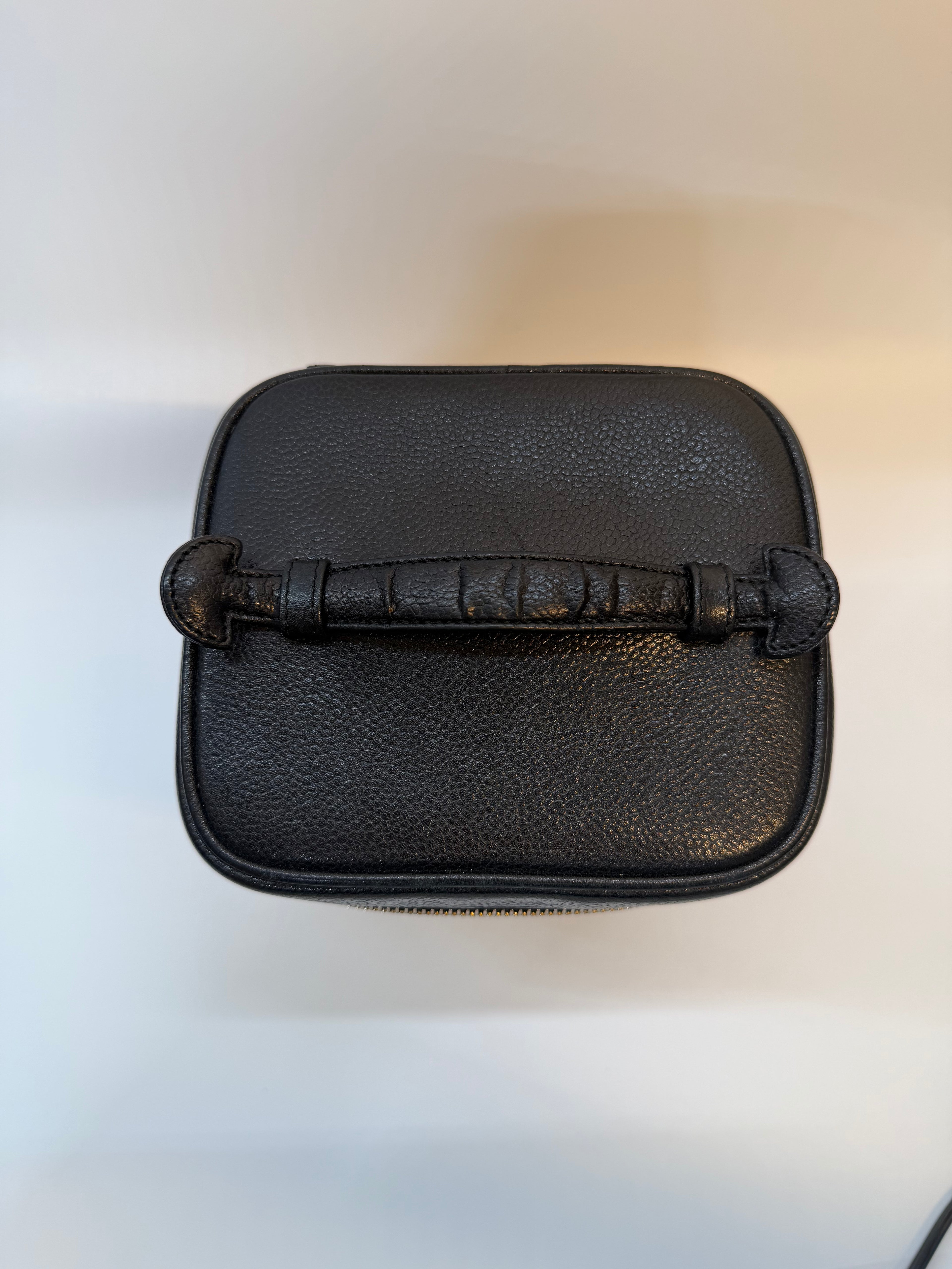 Chanel CC Black Caviar Vanity Case with Gold Hardware