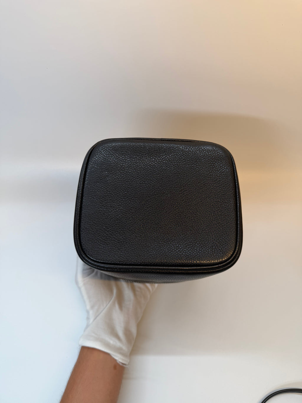 Chanel CC Black Caviar Vanity Case with Gold Hardware