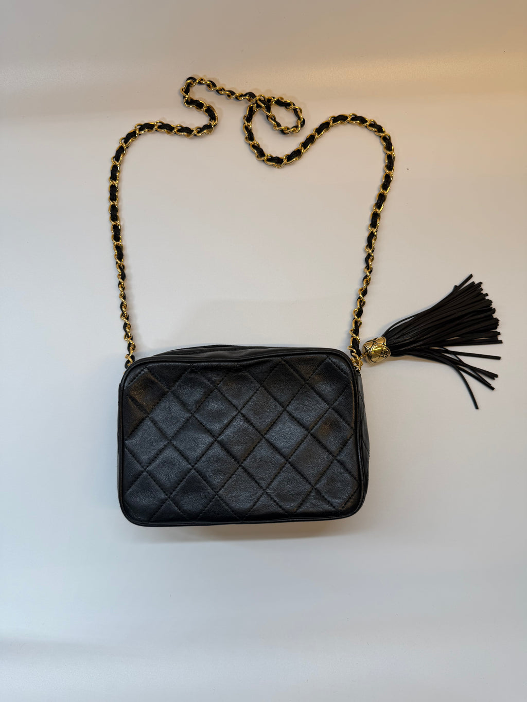 Chanel Black Crossbody Camera Bag with Gold Hardware