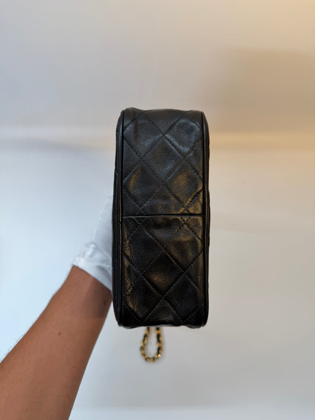 Chanel Black Crossbody Camera Bag with Gold Hardware