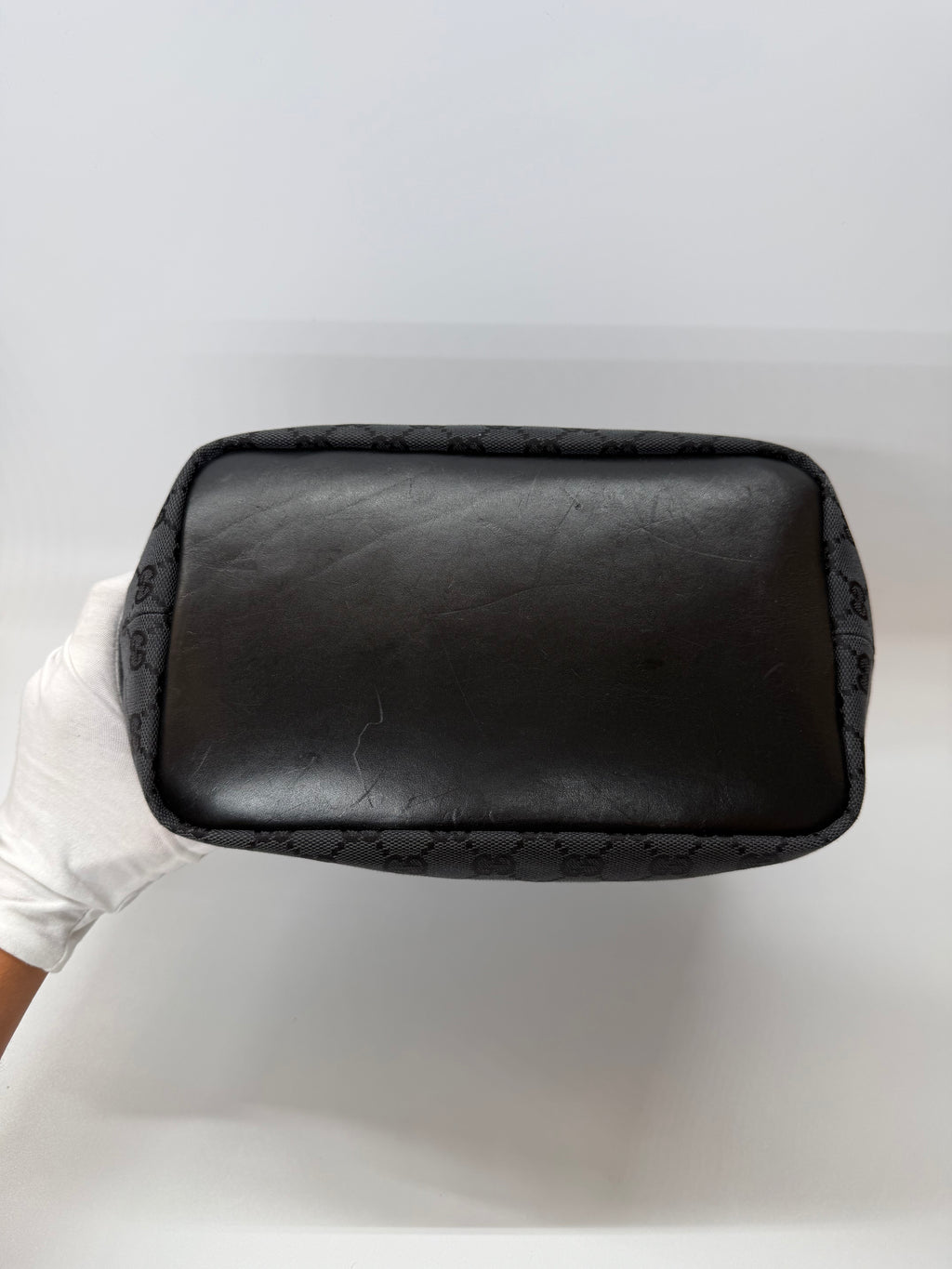 Gucci GG Black Monogram with Black Bamboo Handle