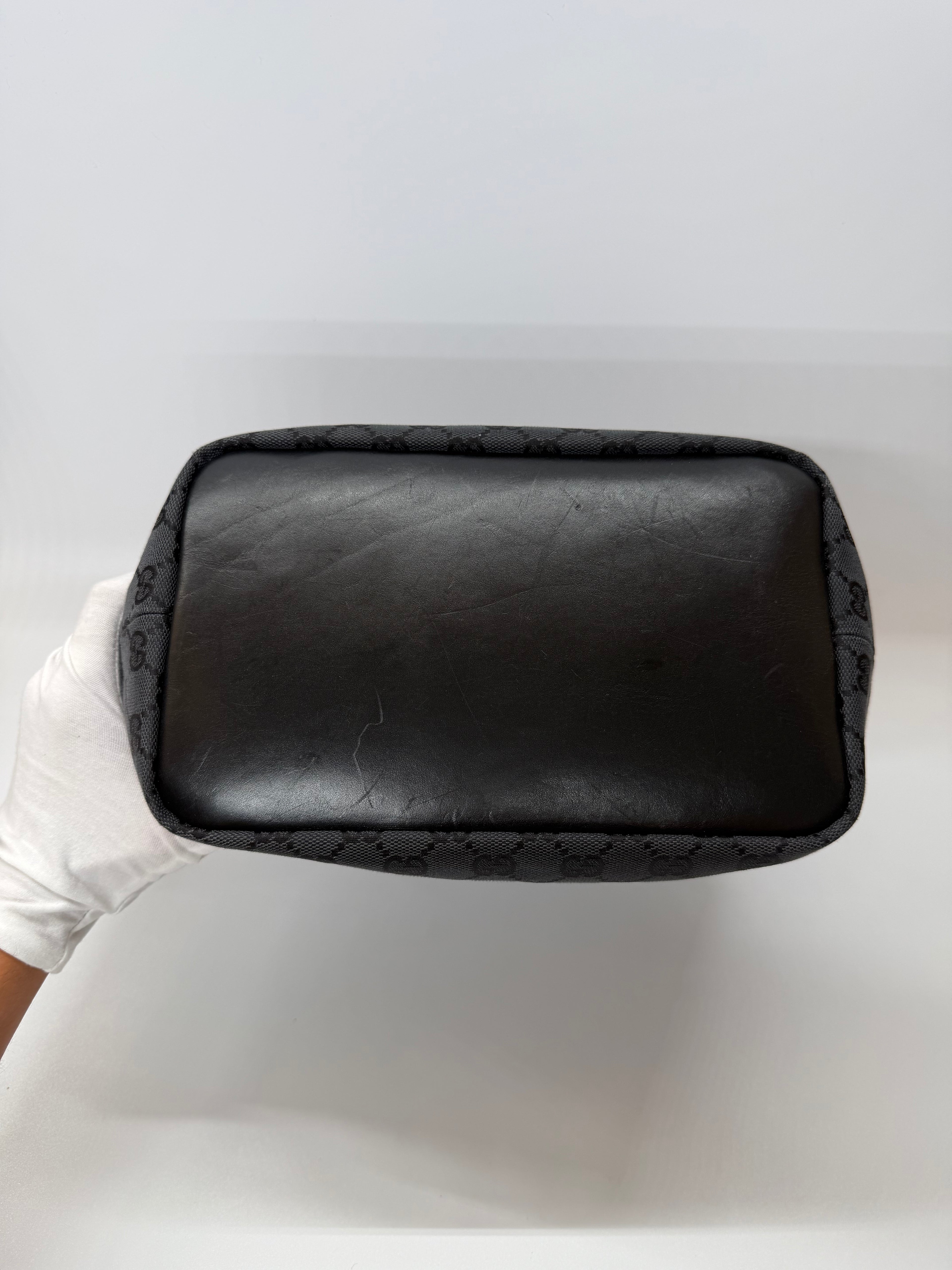 Gucci GG Black Monogram with Black Bamboo Handle