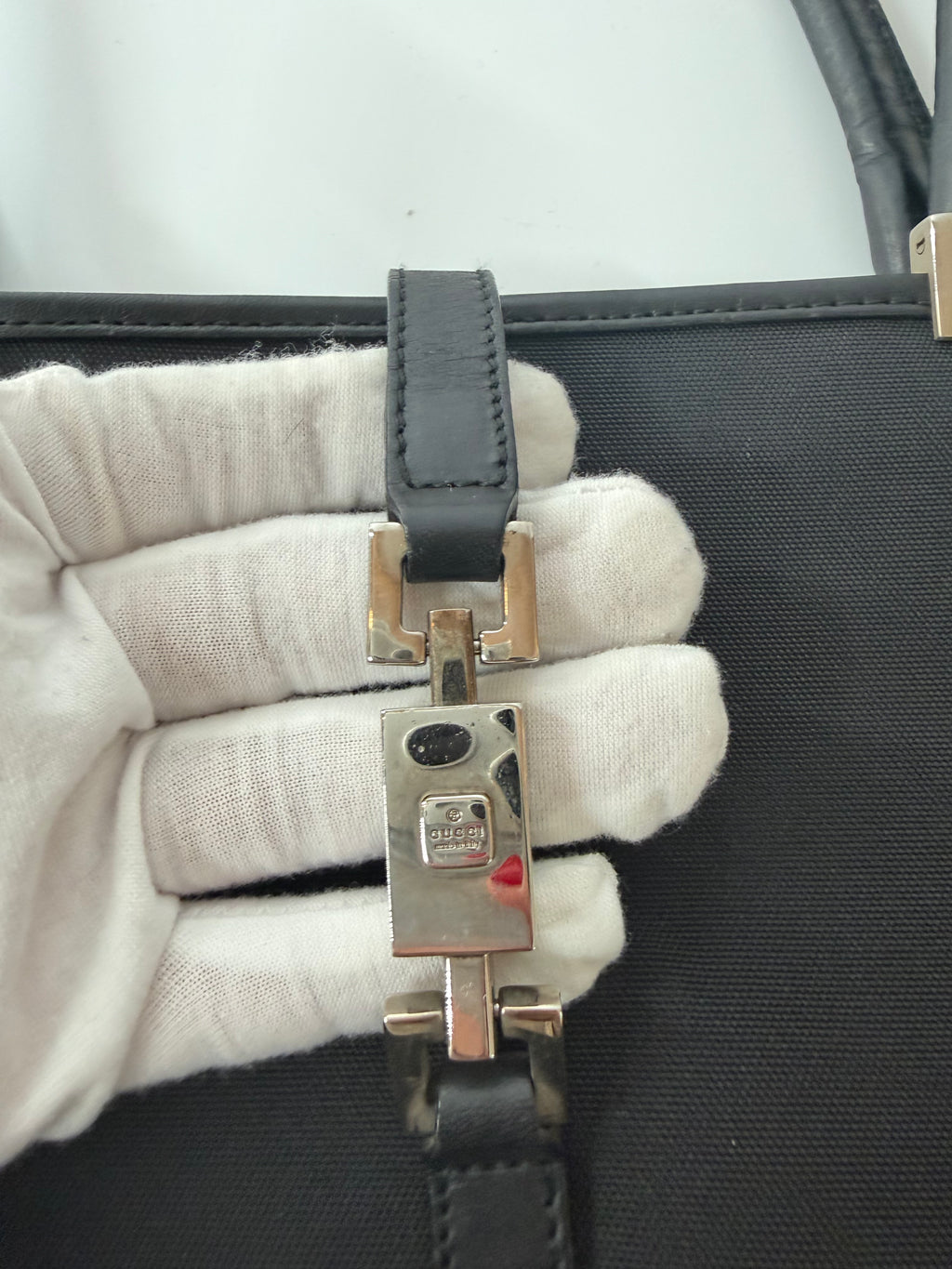 Gucci Jackie Black Nylon with Leather Accents