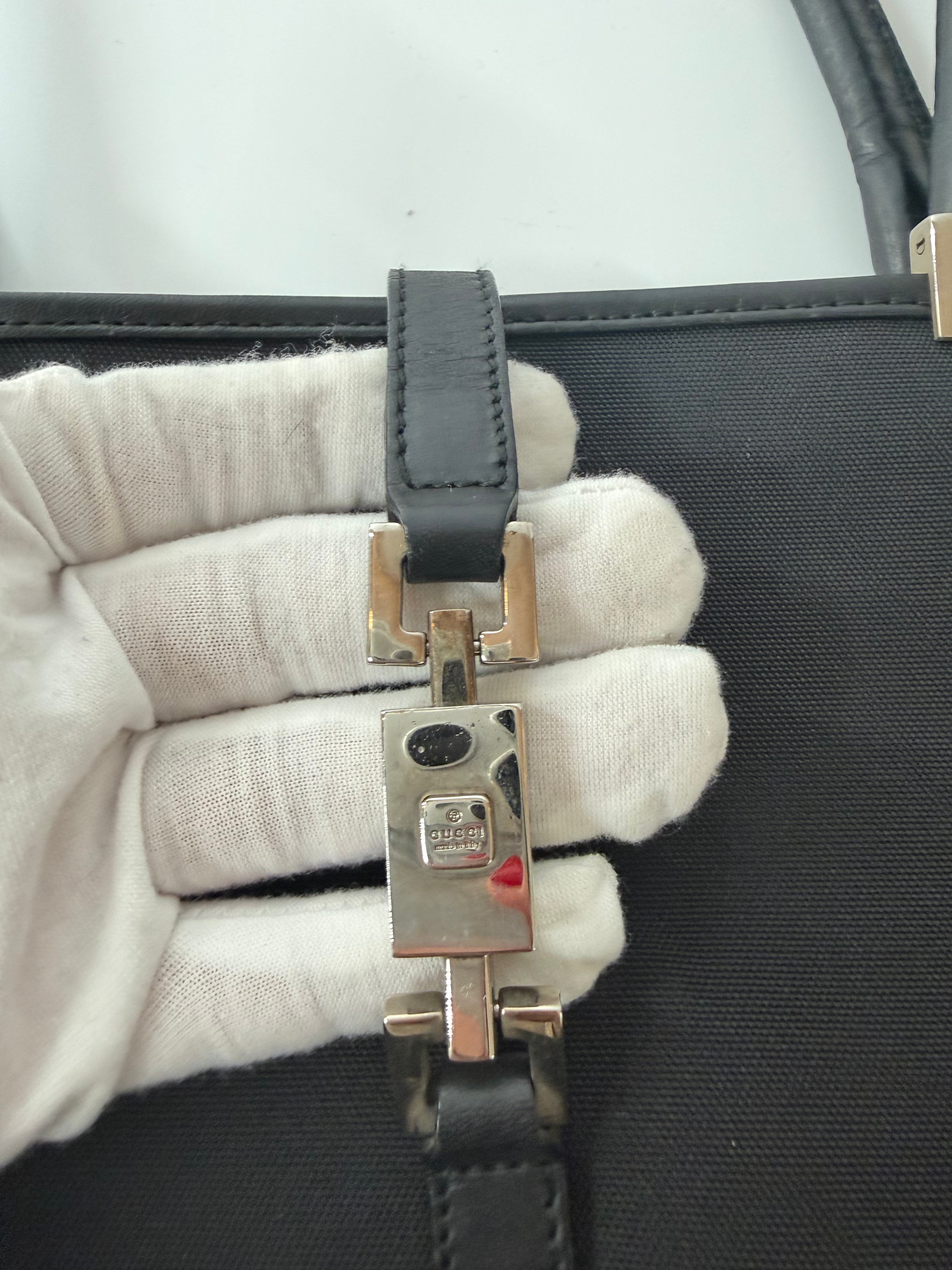 Gucci Jackie Black Nylon with Leather Accents