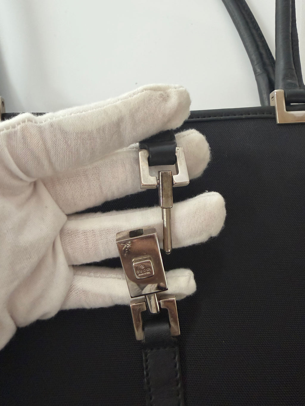 Gucci Jackie Black Nylon with Leather Accents