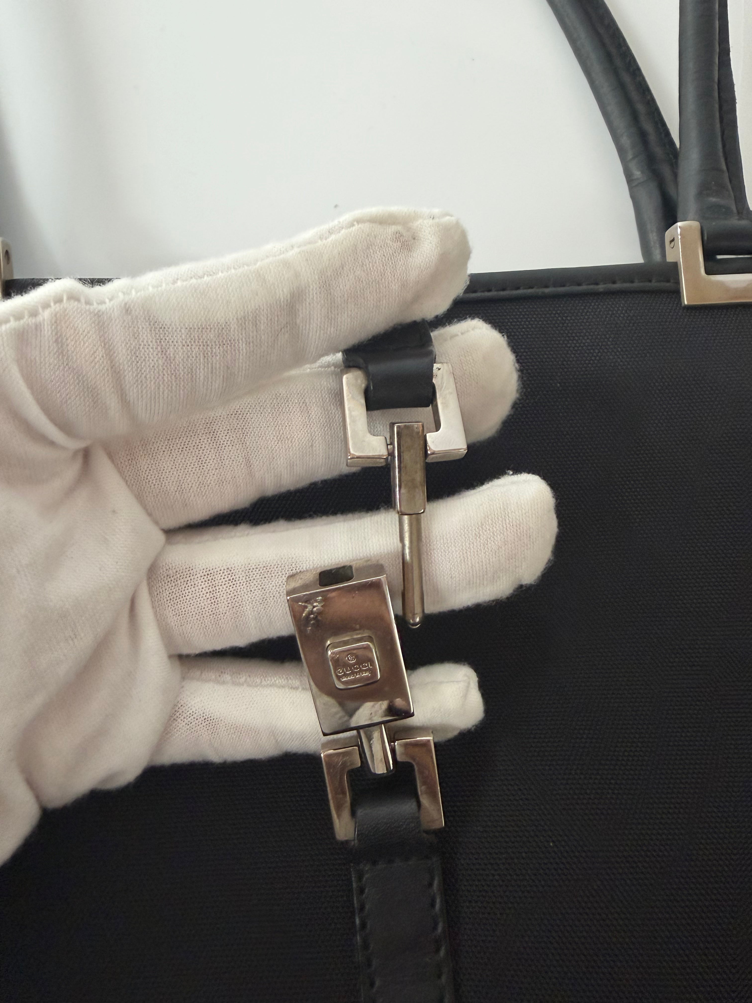 Gucci Jackie Black Nylon with Leather Accents